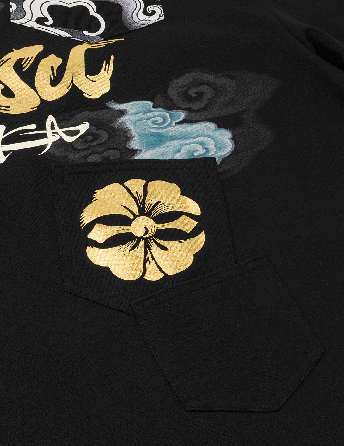 マルチポケット箔プリント Tシャツ