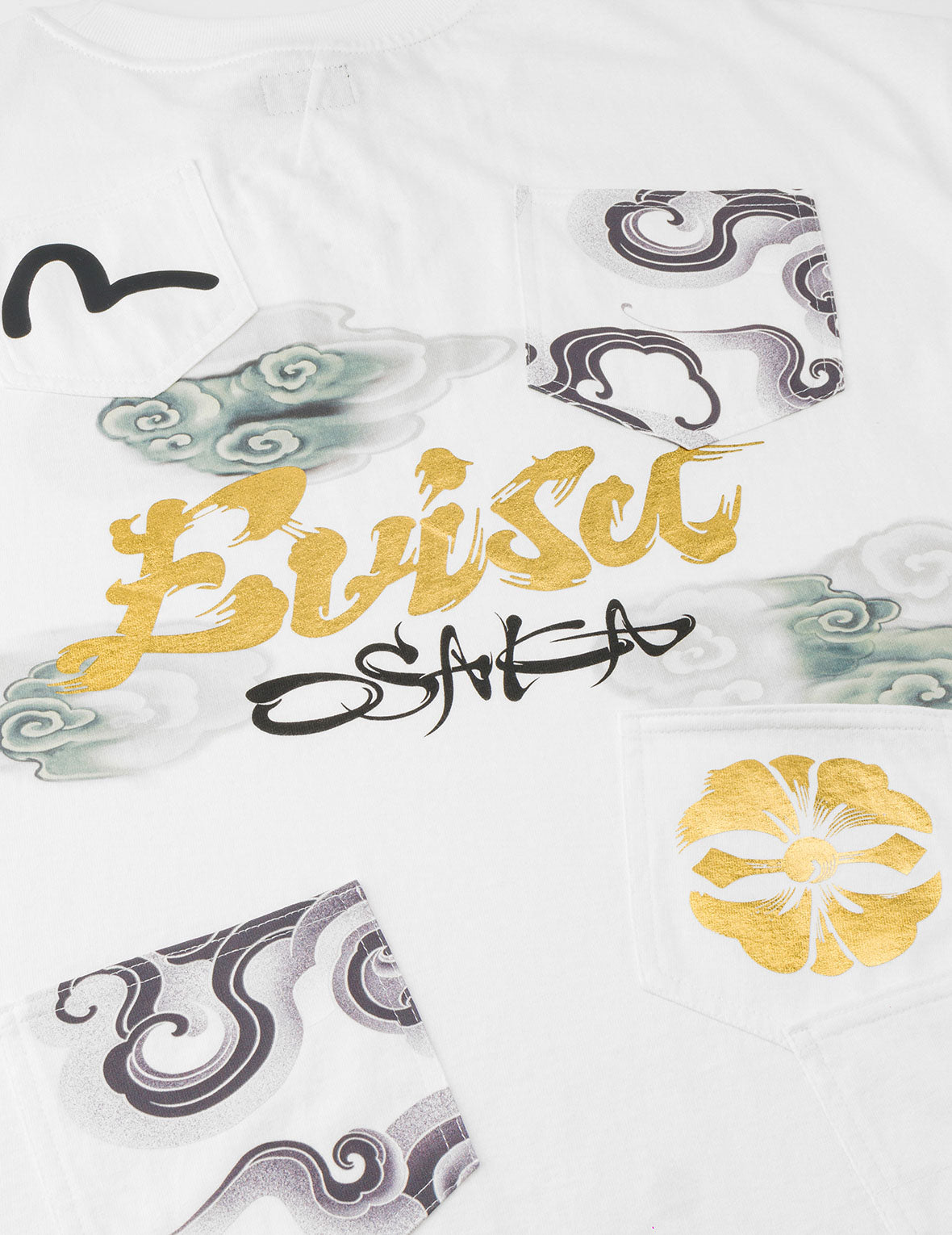 マルチポケット箔プリント Tシャツ
