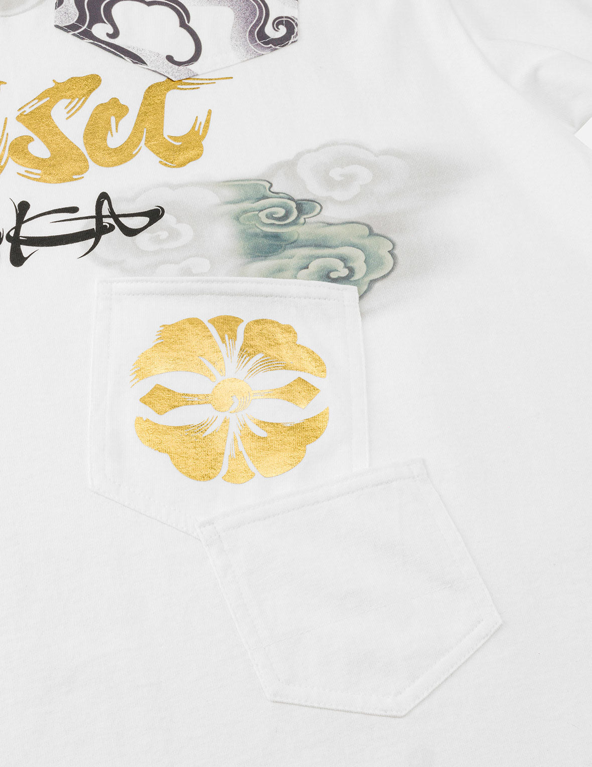 マルチポケット箔プリント Tシャツ
