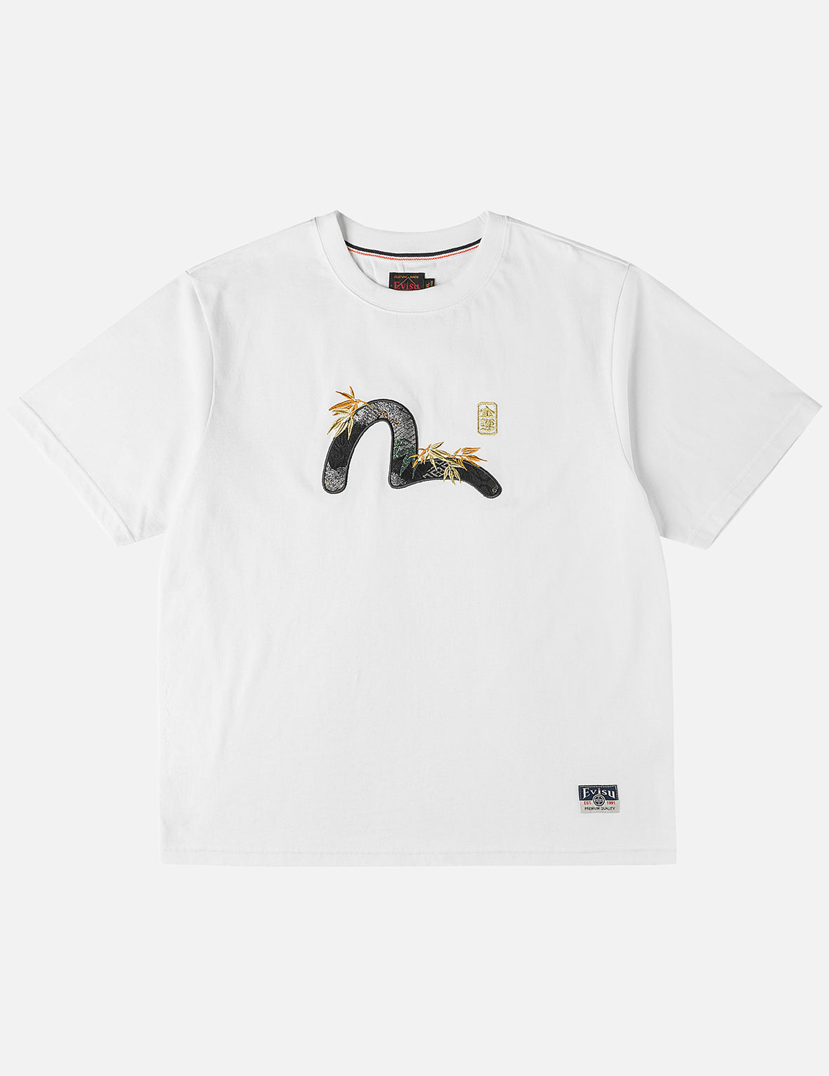 ブロケードカモメアップリケ Tシャツ