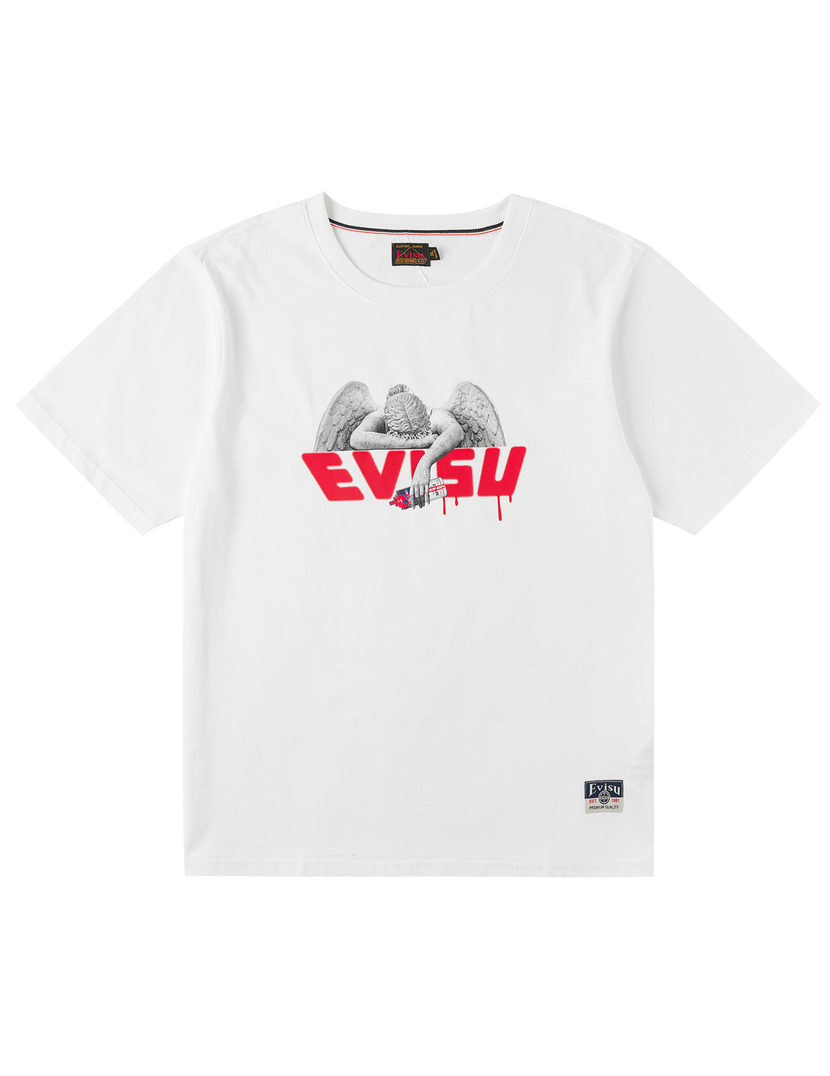 天使とエアロゾルスプレーペイントプリントTシャツ