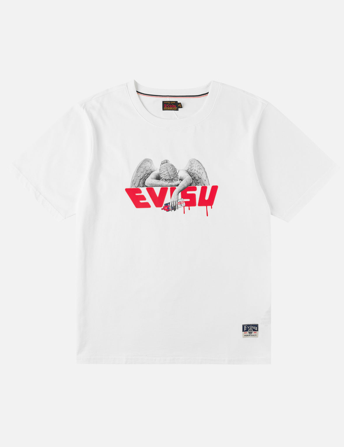 天使とエアロゾルスプレーペイントプリントTシャツ