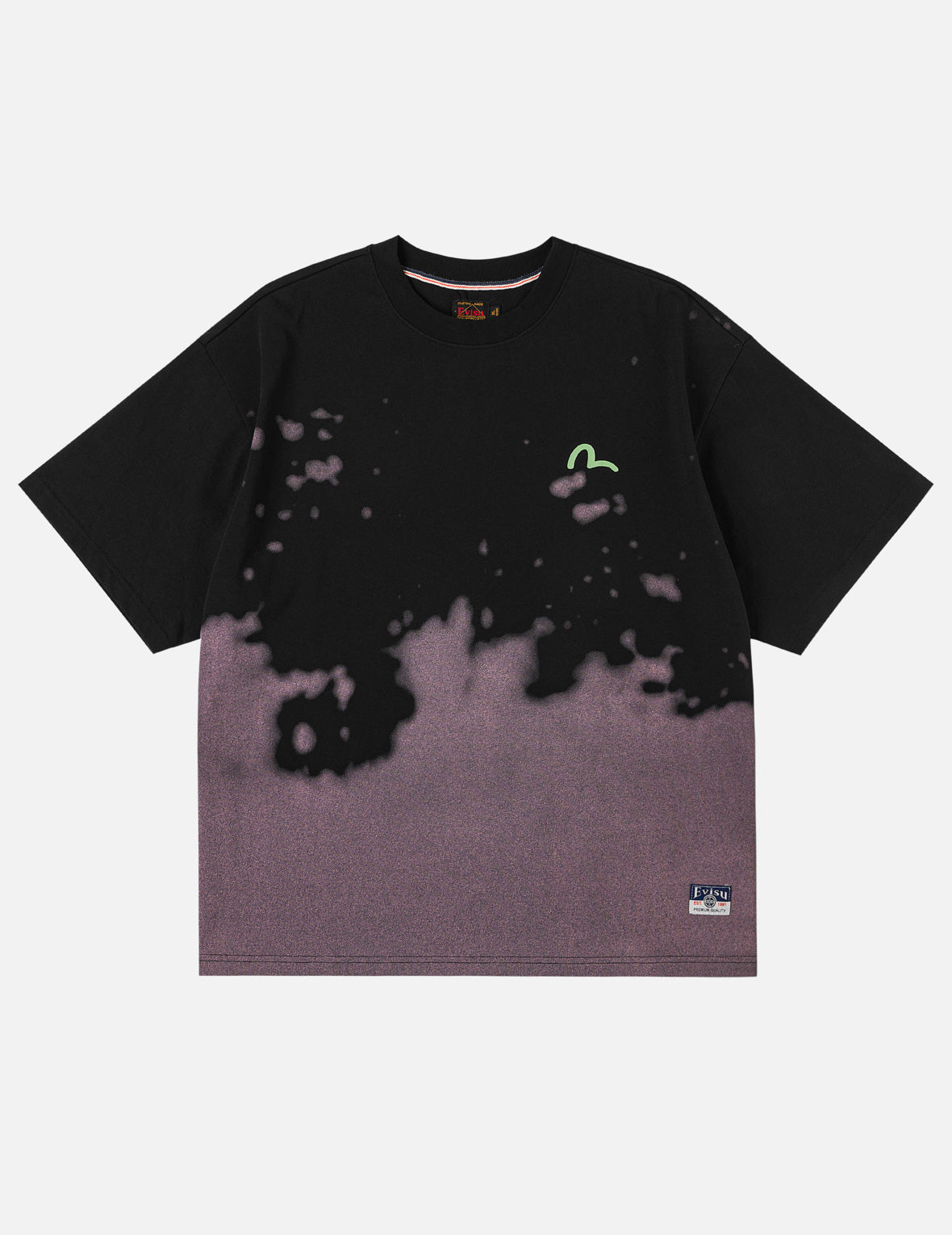 ベビーエンジェルとグラフィティプリントディップダイTシャツ