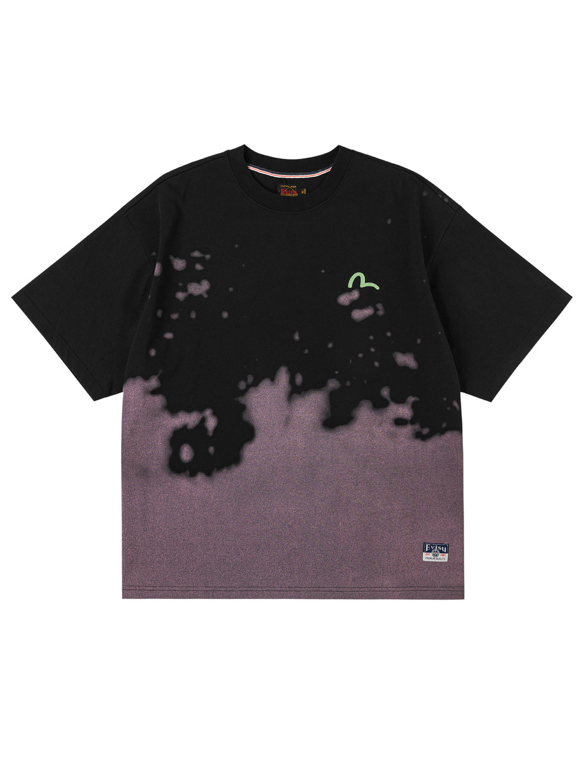 ベビーエンジェルとグラフィティプリントディップダイTシャツ