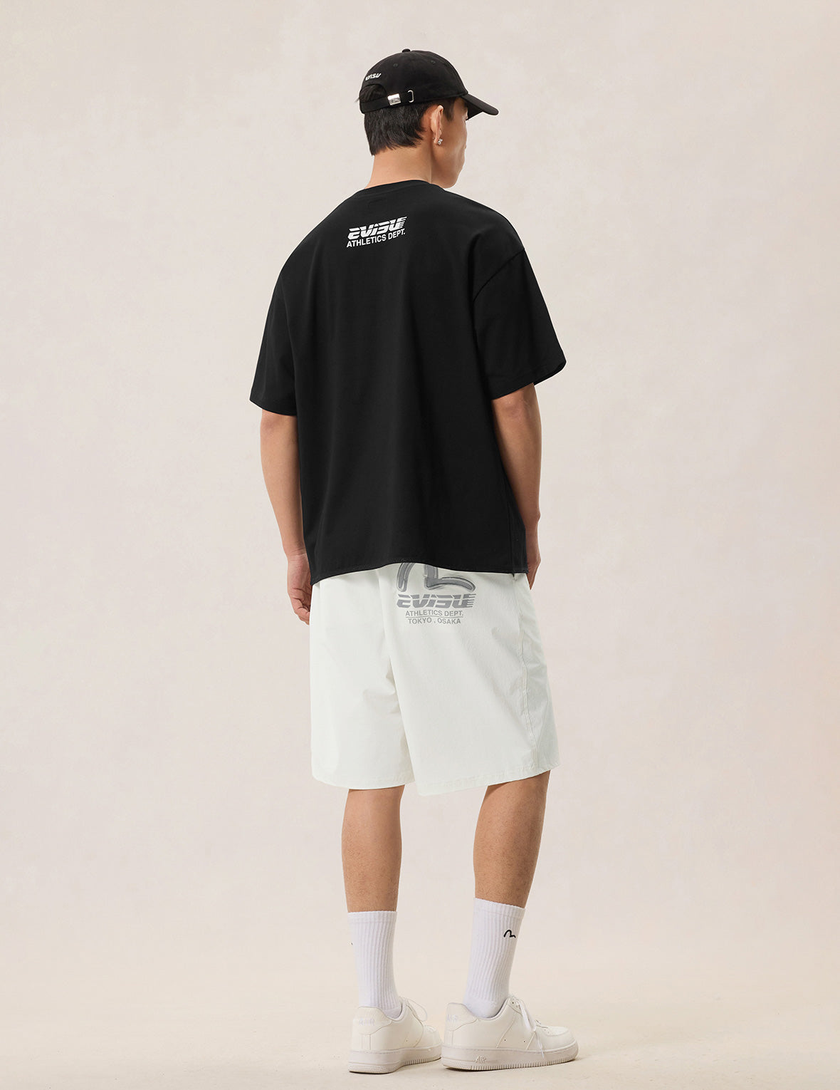 Elastic Hem Seagull Print Pocket T-shirt
