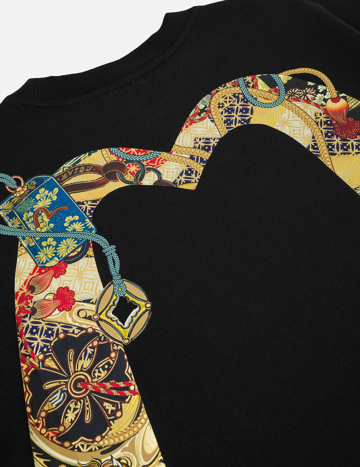 馬年大黒プリント Tシャツ - ブラック