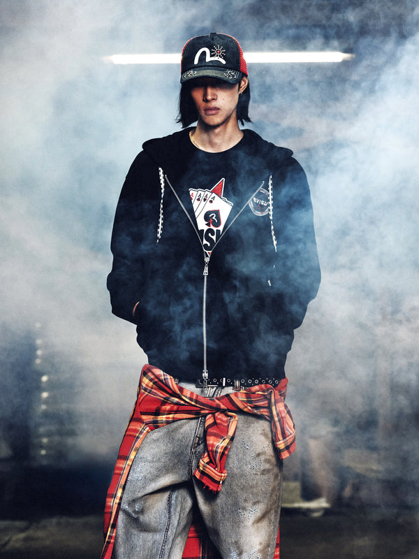 ポーカーエースとフロックドスター Tシャツ - ブラック – EVISU