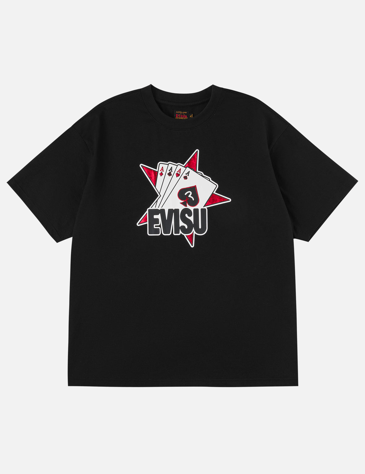 ポーカーエースとフロックドスター Tシャツ - ブラック – EVISU