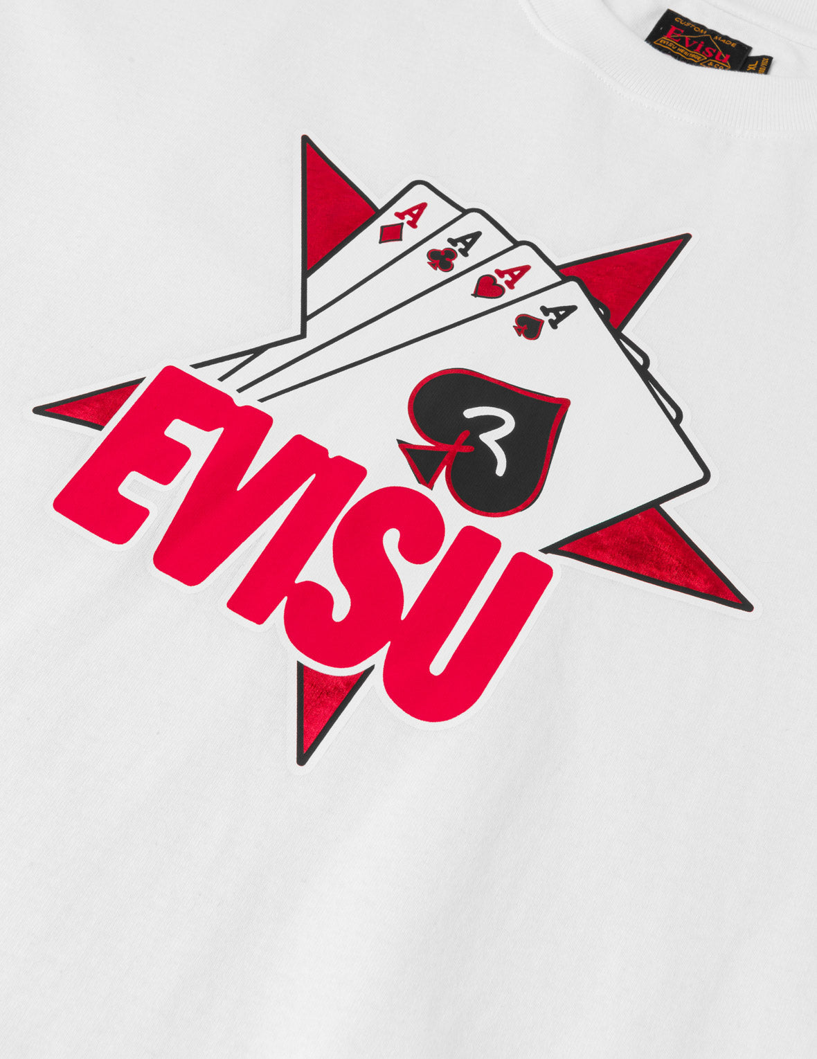 ポーカーエースとフロックドスター Tシャツ - ホワイト – EVISU