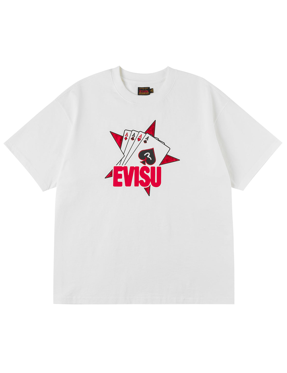 ポーカーエースとフロックドスター Tシャツ - ホワイト – EVISU
