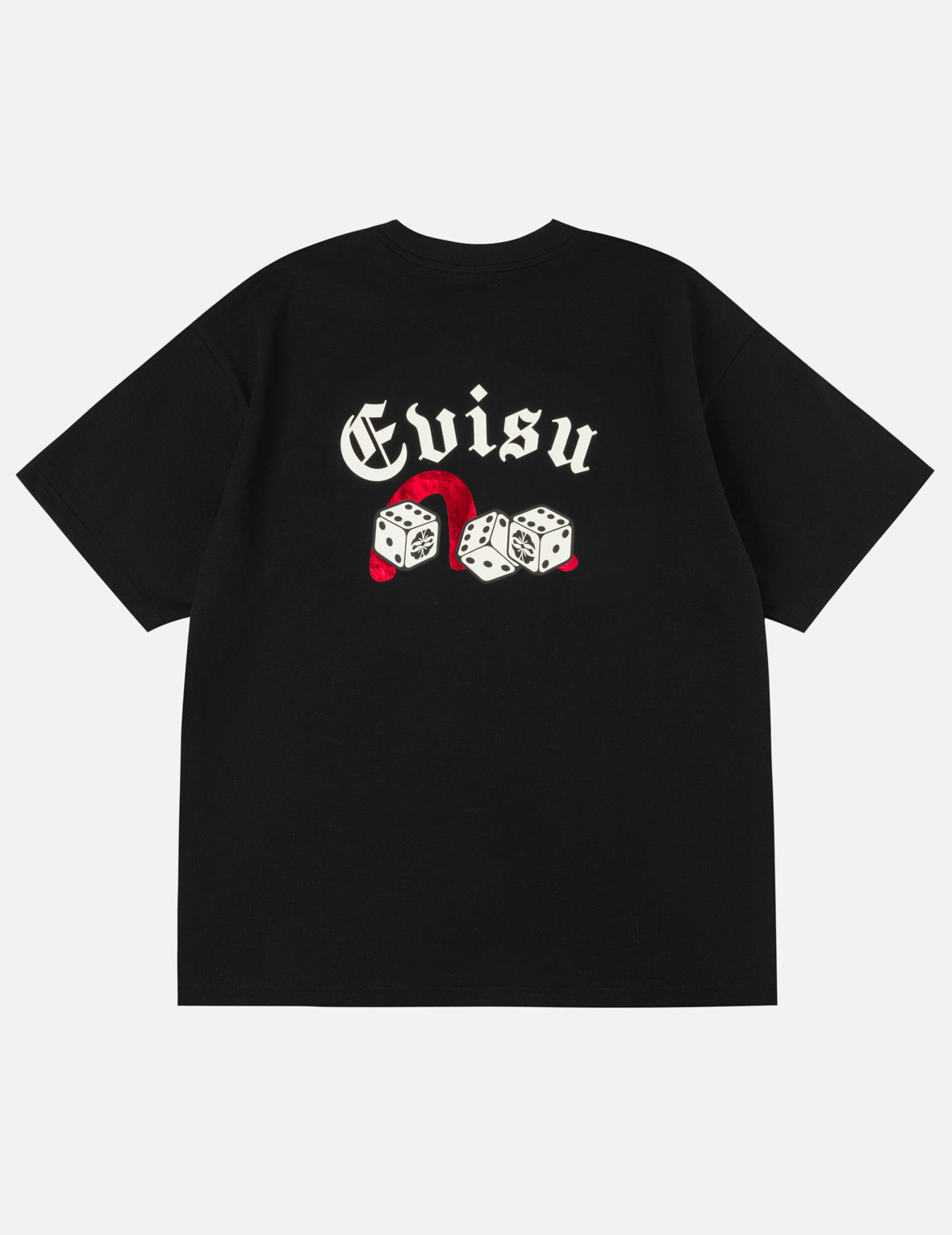 Poker Lucky Dice and Flocked Seagull T-shirt - Black