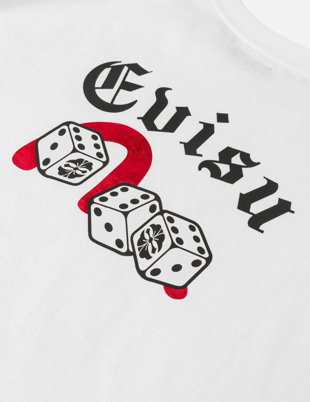 ポーカーラッキーダイスとフロックドカモメ Tシャツ - ホワイト – EVISU
