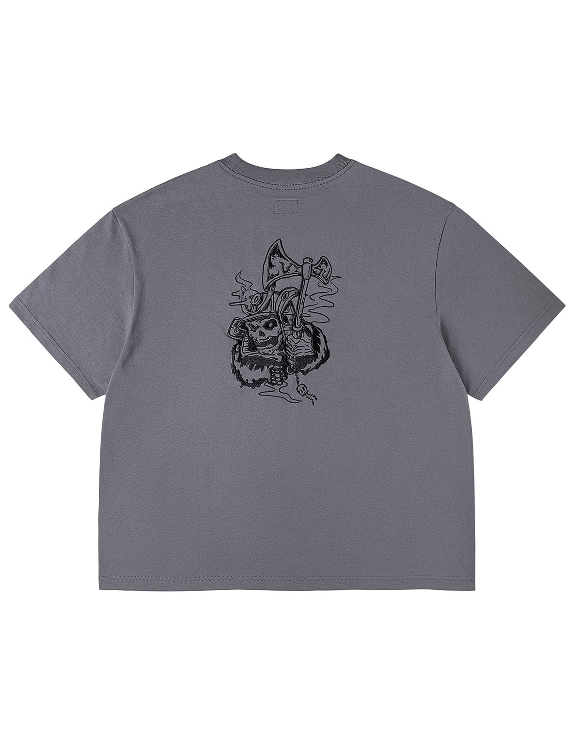 スカル侍刺繍 Tシャツ