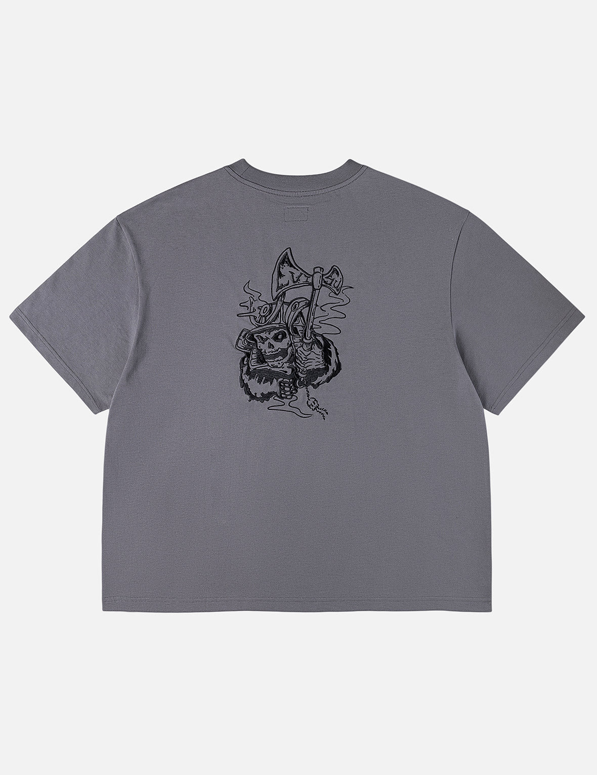 スカル侍刺繍 Tシャツ