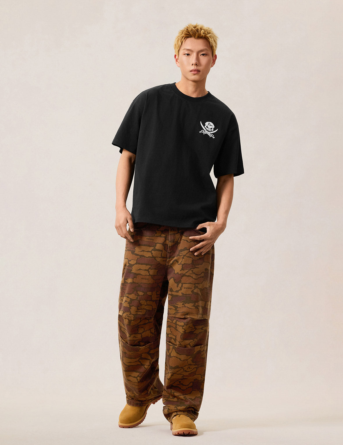 ディストレスドスカル大黒 Tシャツ – EVISU
