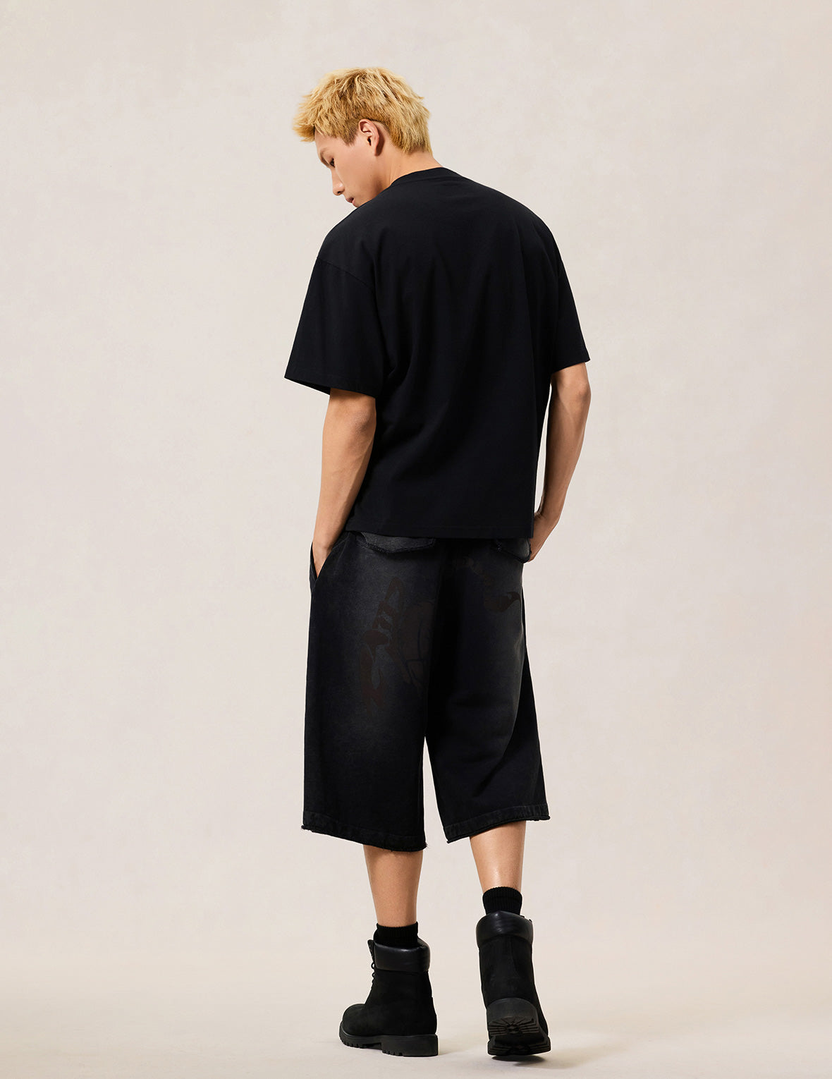 ディストレスド石垣迷彩アップリケロゴ Tシャツ