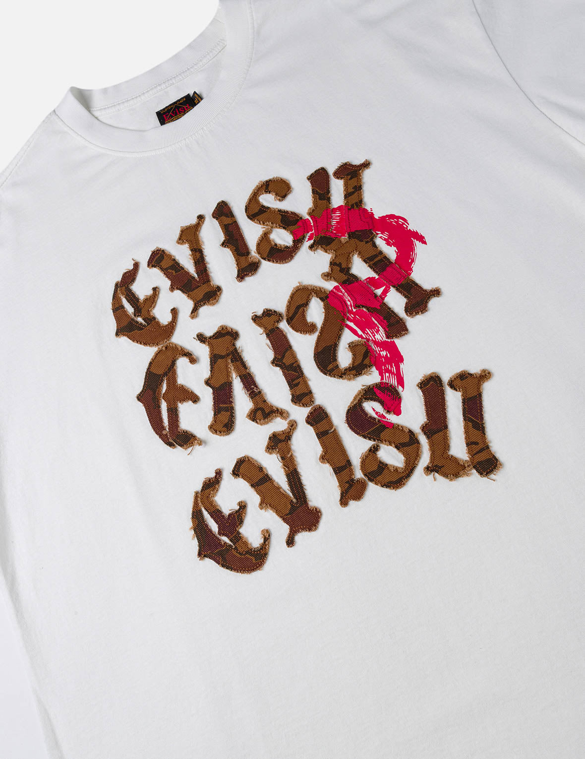 ディストレスド石垣迷彩アップリケロゴ Tシャツ