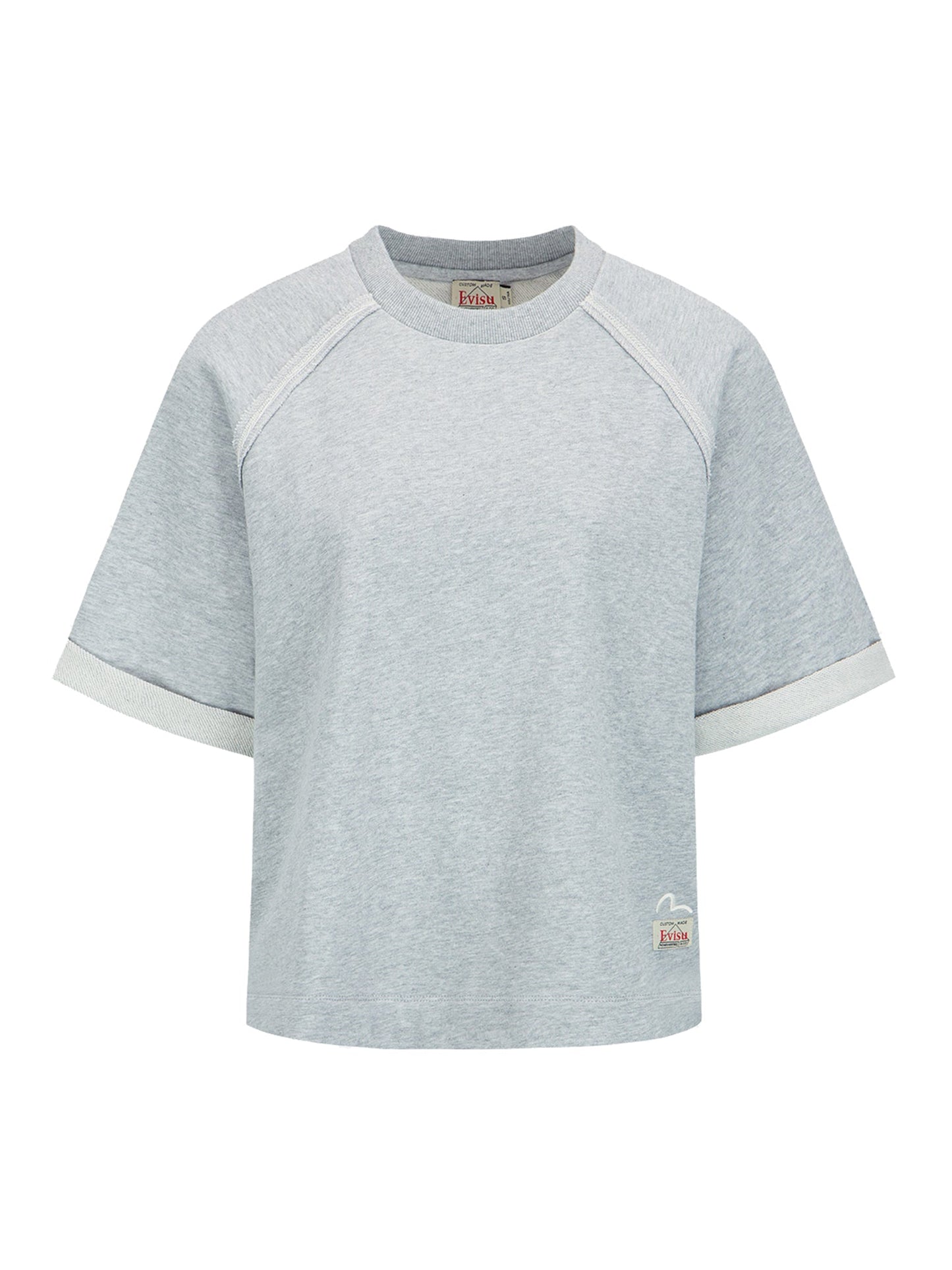 Seagull and Logo Embroidery Cropped Sweatshirt