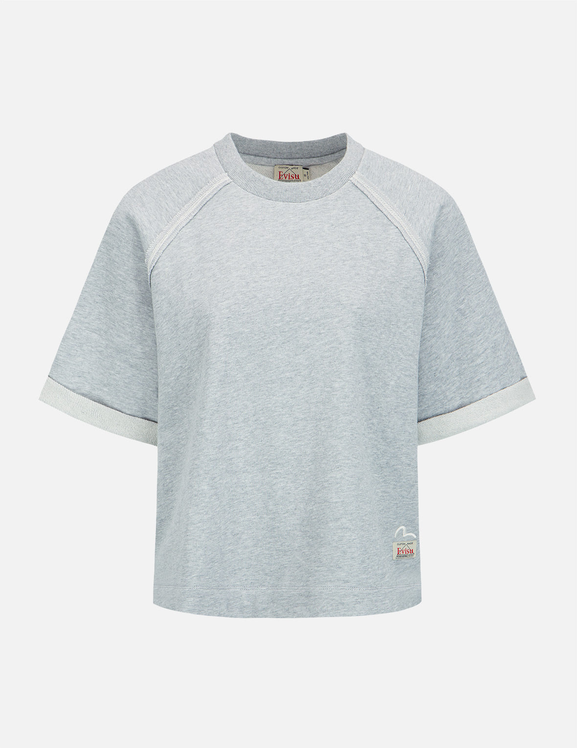 Seagull and Logo Embroidery Cropped Sweatshirt