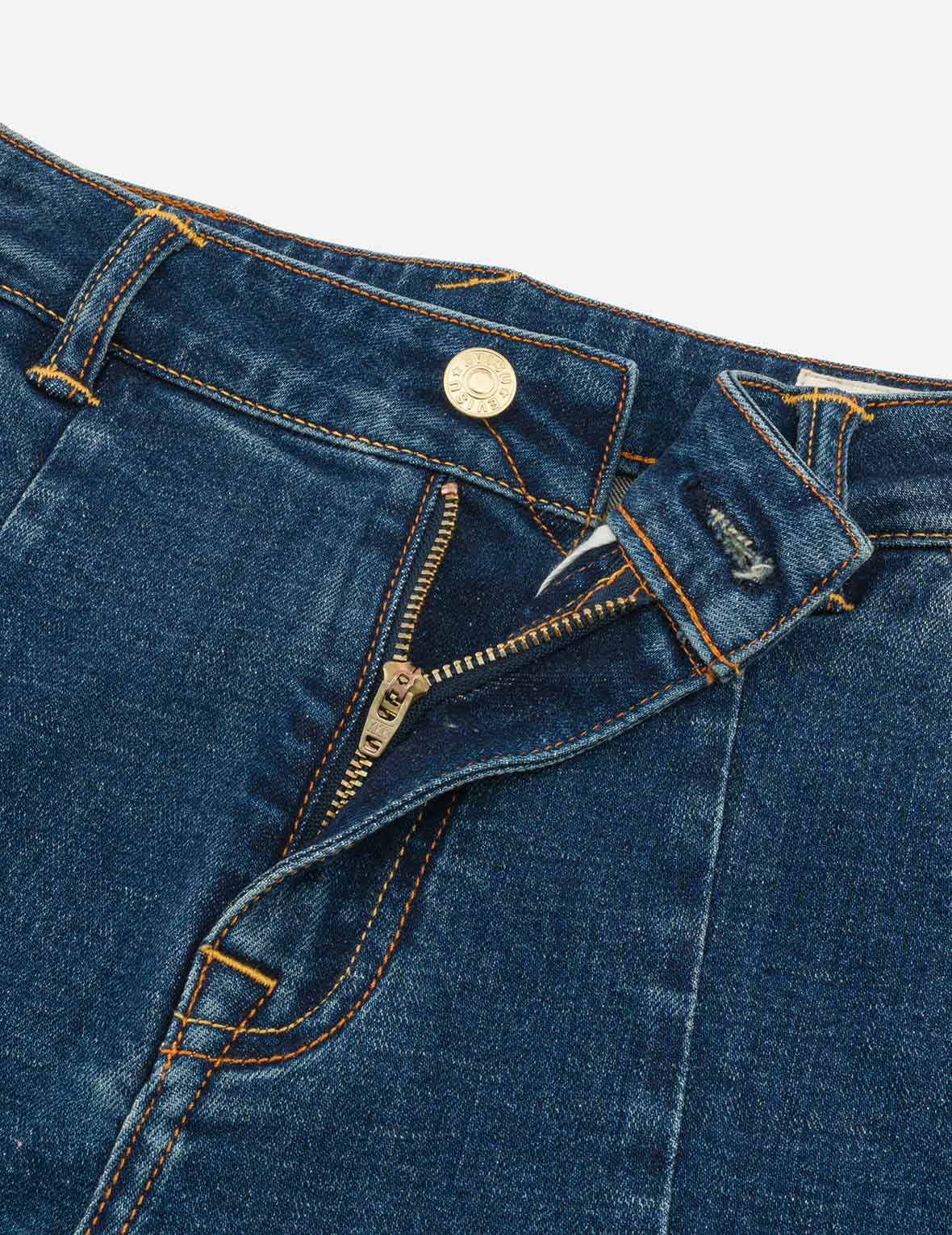 EV」ラインストーン装飾 ルーズフィット デニムショーツ – EVISU