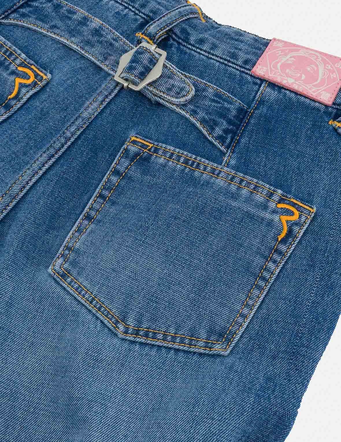 ウォッシュカモメ刺繍ファッションフィットジーンズ