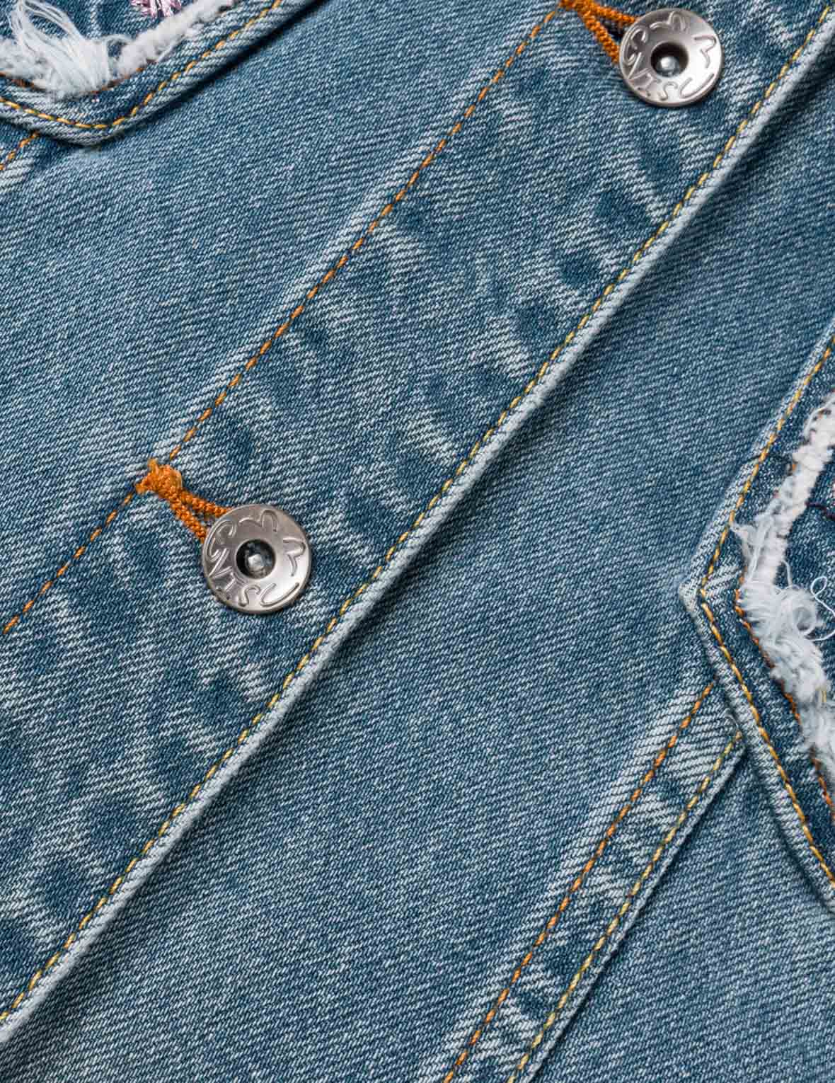 ブロケードパネル デニムジャケット