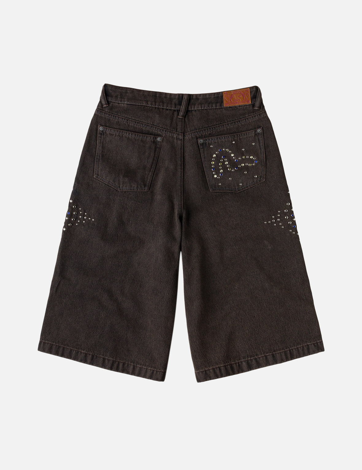 Graphic Rhinestones Denim Shorts