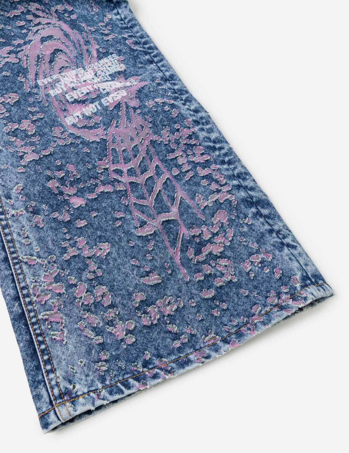 Pink Burn-Out Jeans