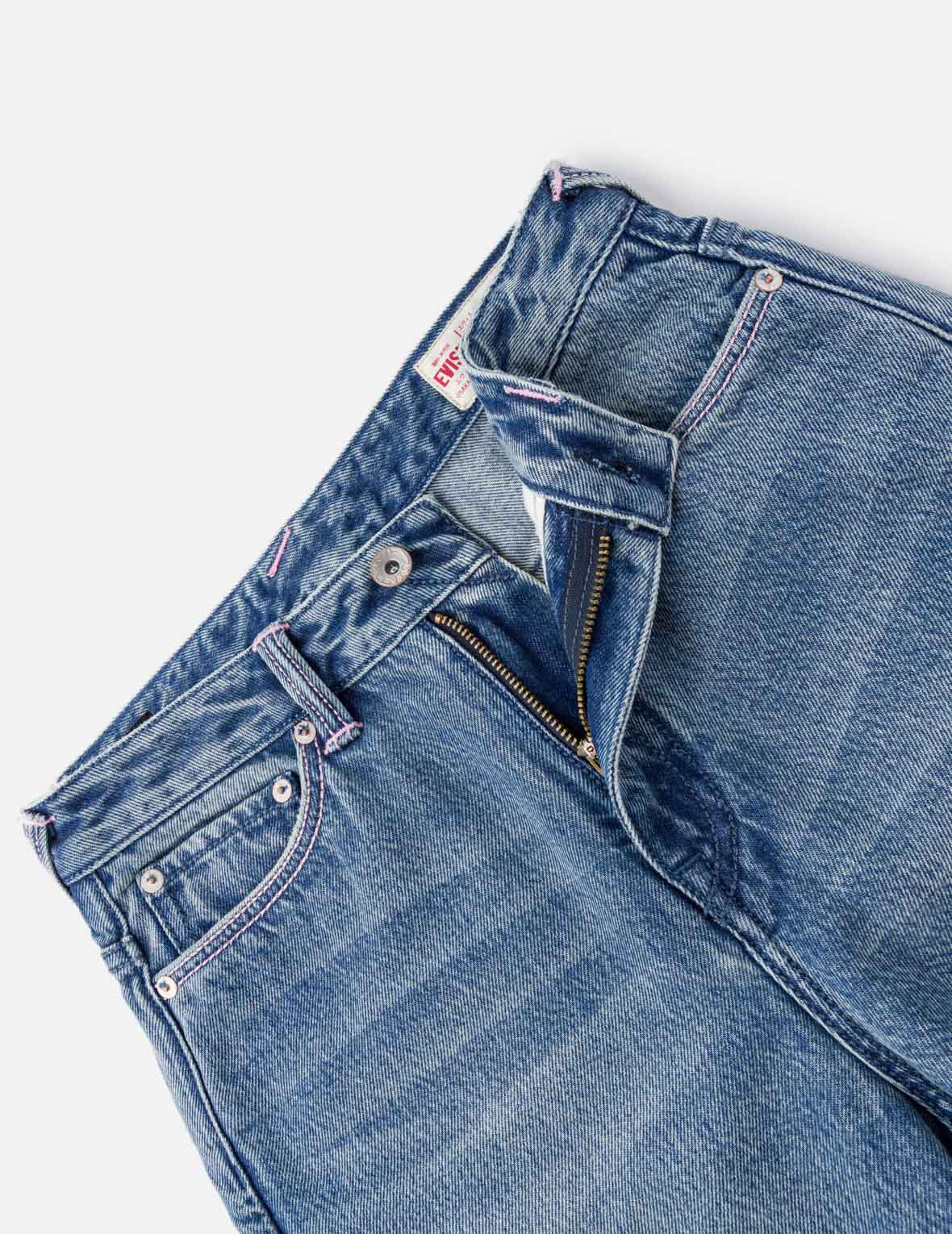ライトピンクウォッシュド大黒プリントジーンズ – EVISU