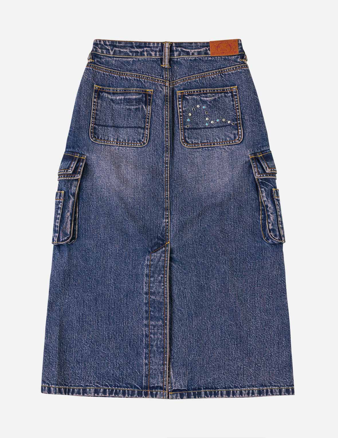 スタッズデニム カーゴスカート – EVISU