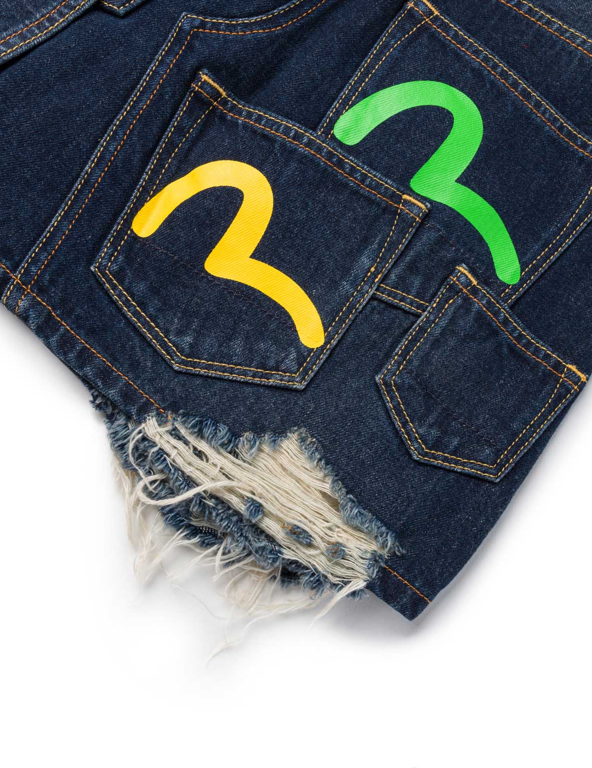（良品）EVISU デニムポーチ カモメプリント インディゴ 小物入れ EVISU エヴィス ポーチ 小物 赤耳 セルビッチ デニム インディゴ NANO