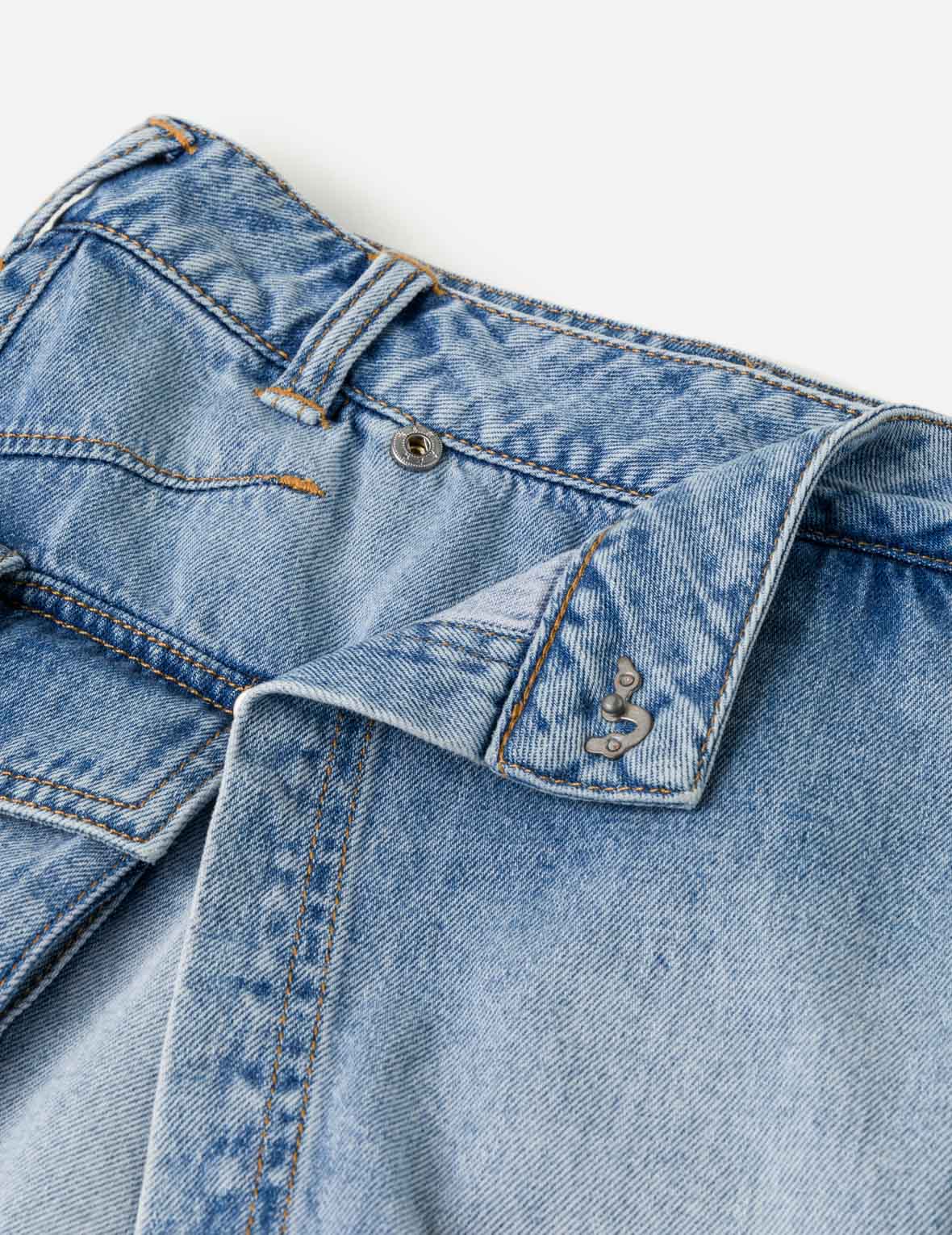 刺し子カモメ ラインストーンデニムカーゴ