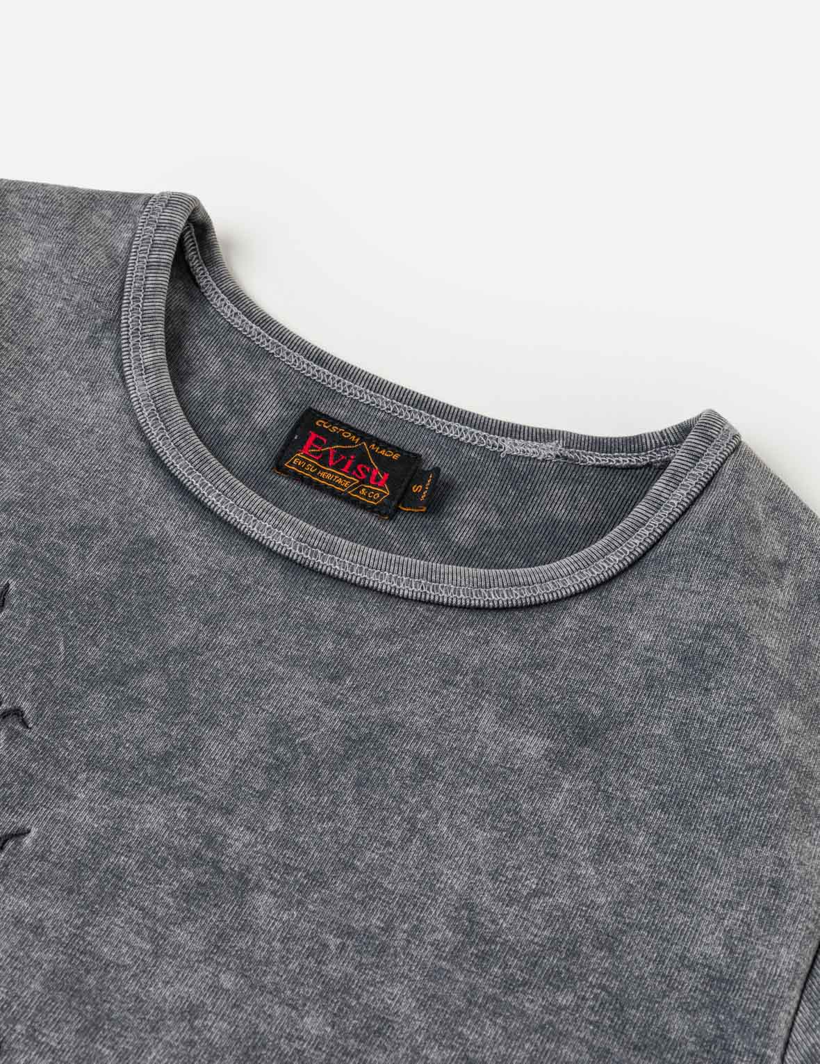 スローガンカモメ刺繍オイルウォッシュTシャツ