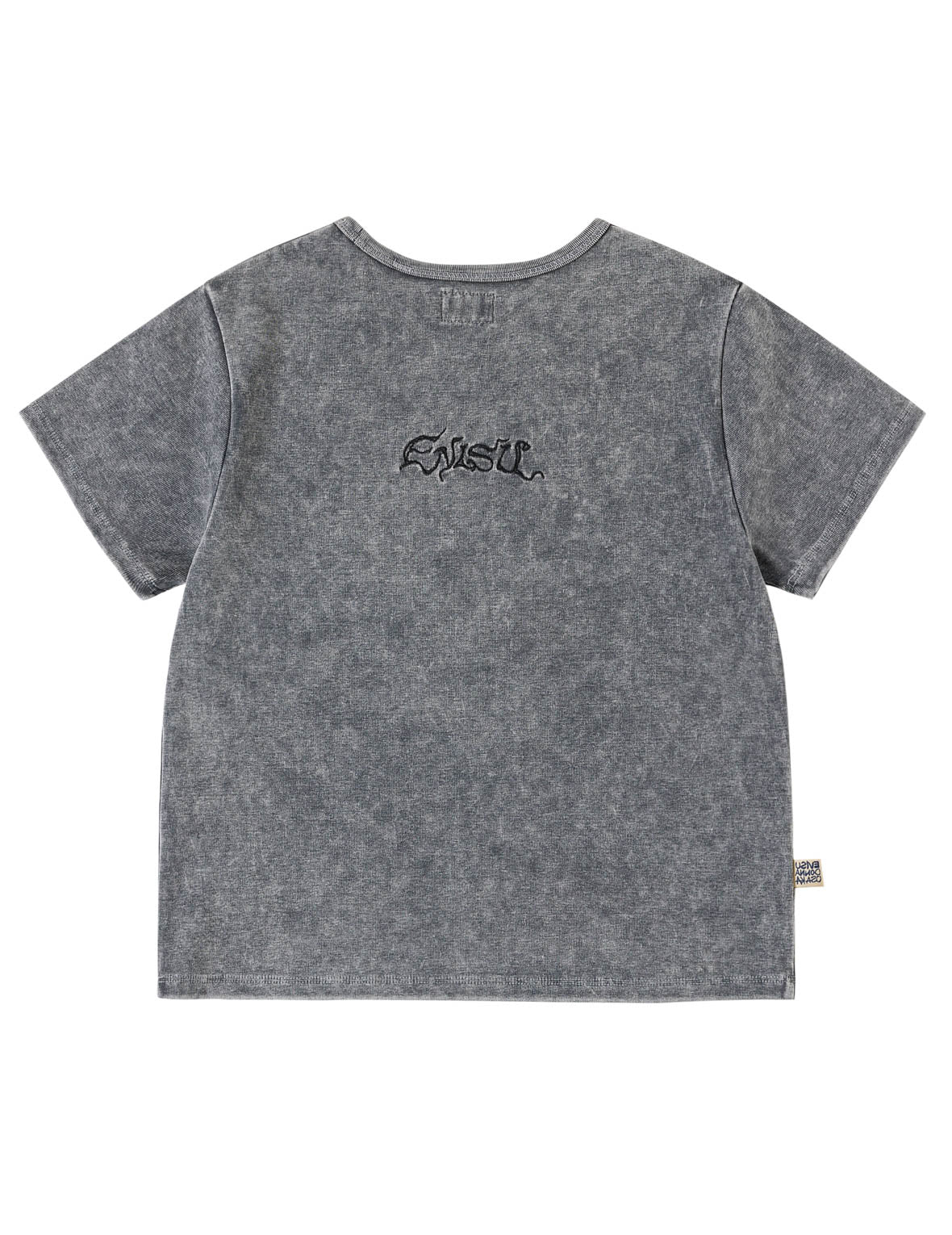 スローガンカモメ刺繍オイルウォッシュTシャツ