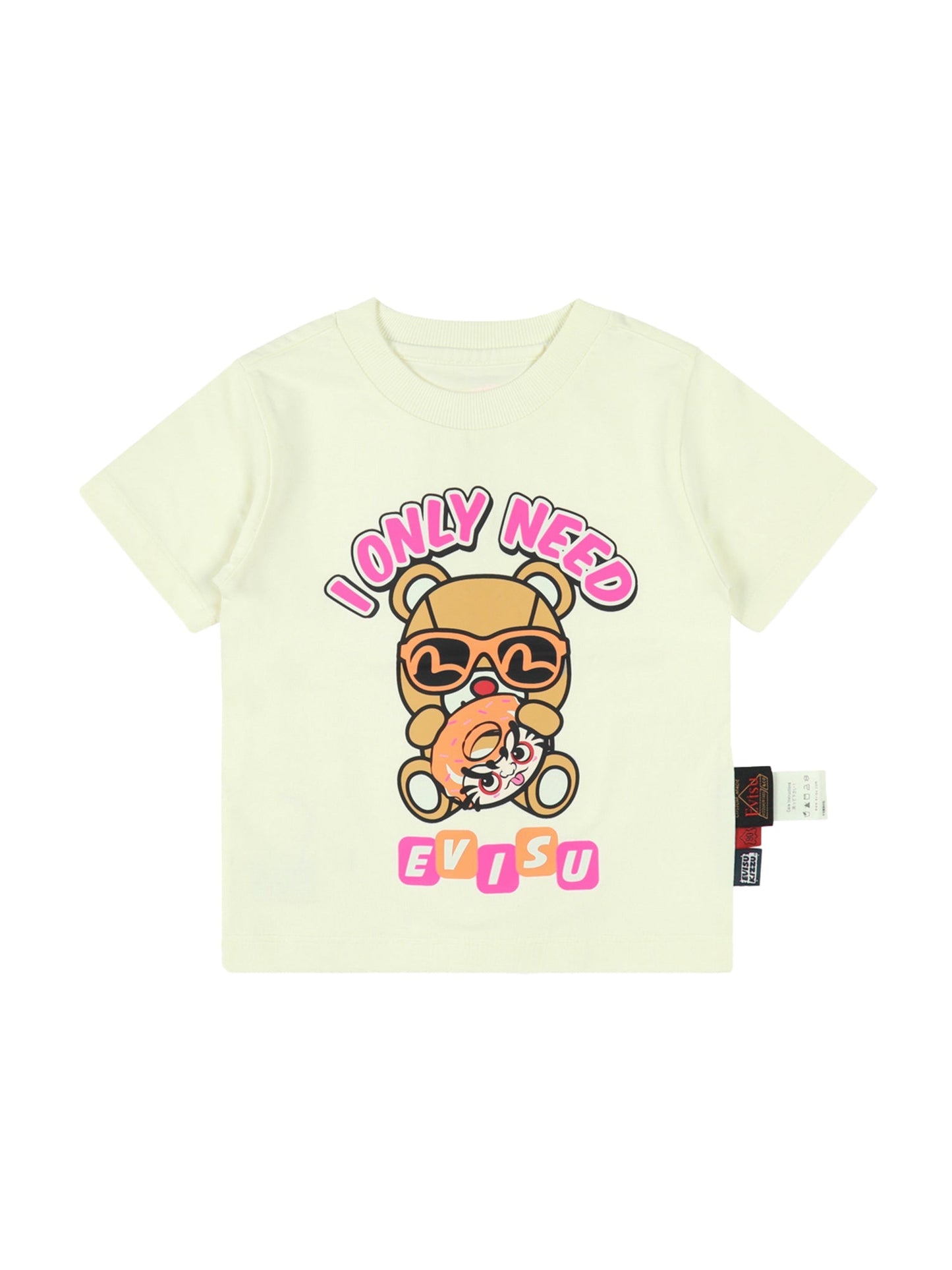 だるまドーナツクマとカモメプリントのレギュラーフィットTシャツ