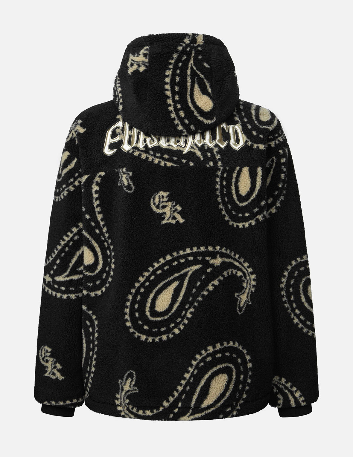 Allover Paisley Print Relax Fit Fleece Padded Hooded Jacket