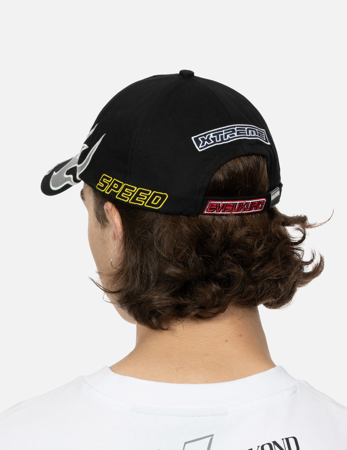 Racing Chrome Flame and Kamon Embroidery Cap