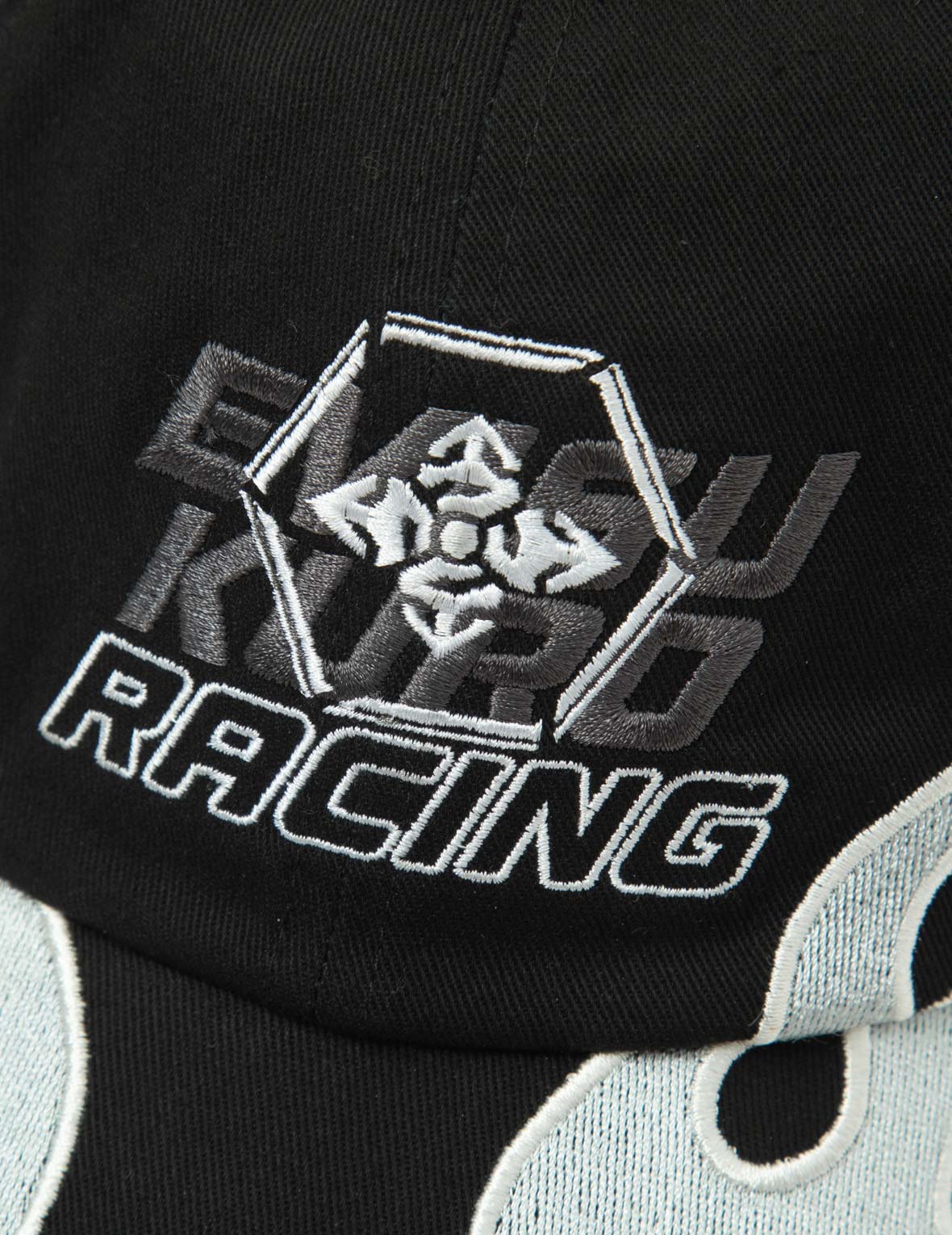 Racing Chrome Flame and Kamon Embroidery Cap