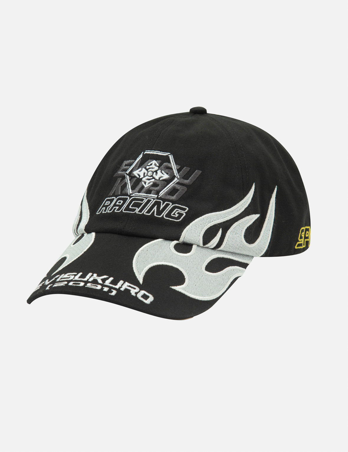 Racing Chrome Flame and Kamon Embroidery Cap