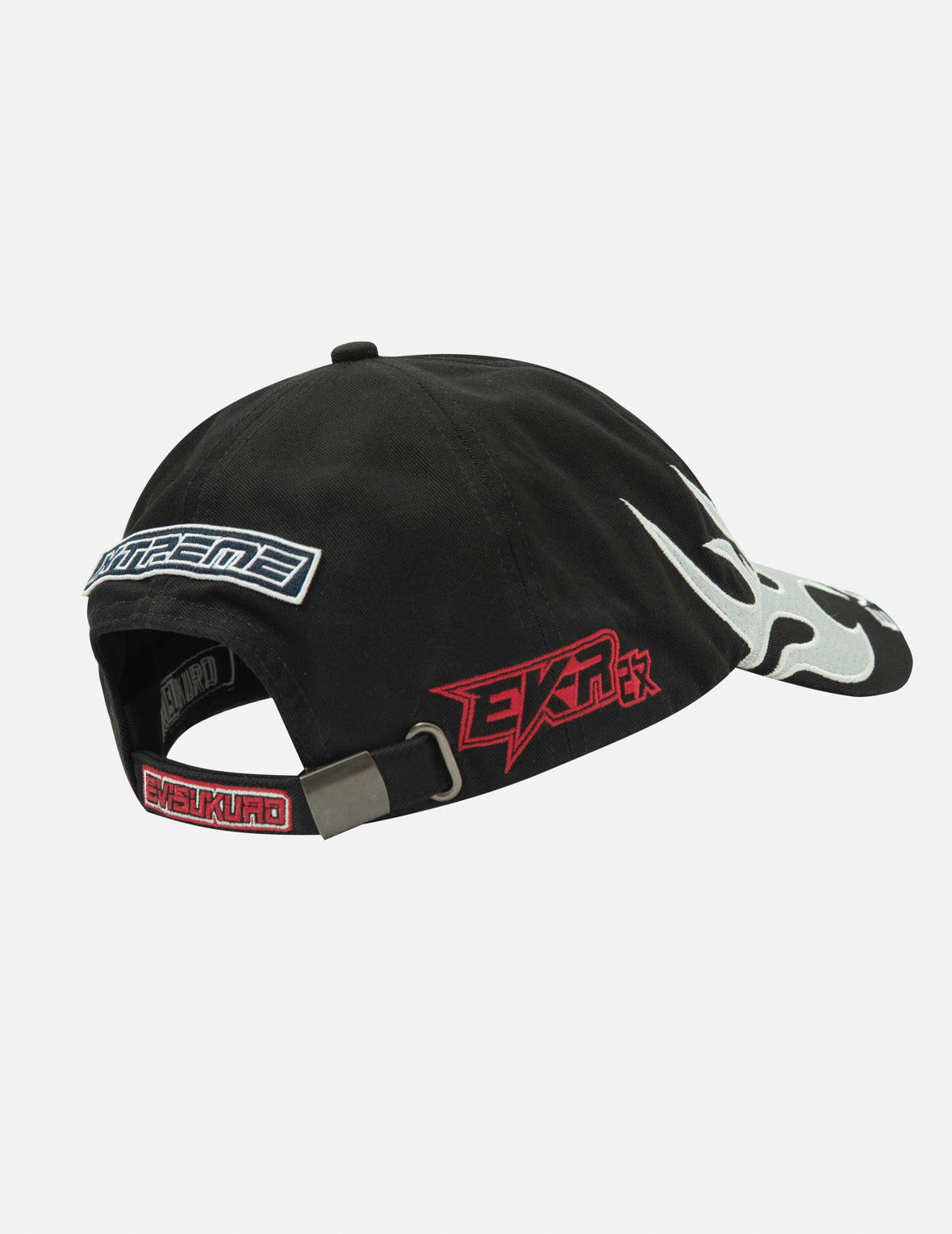 Racing Chrome Flame and Kamon Embroidery Cap