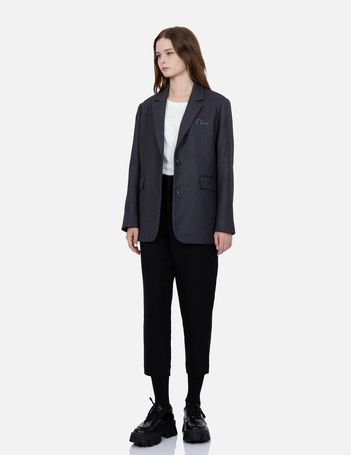 Seagull Embroidery Wool-mix Blazer