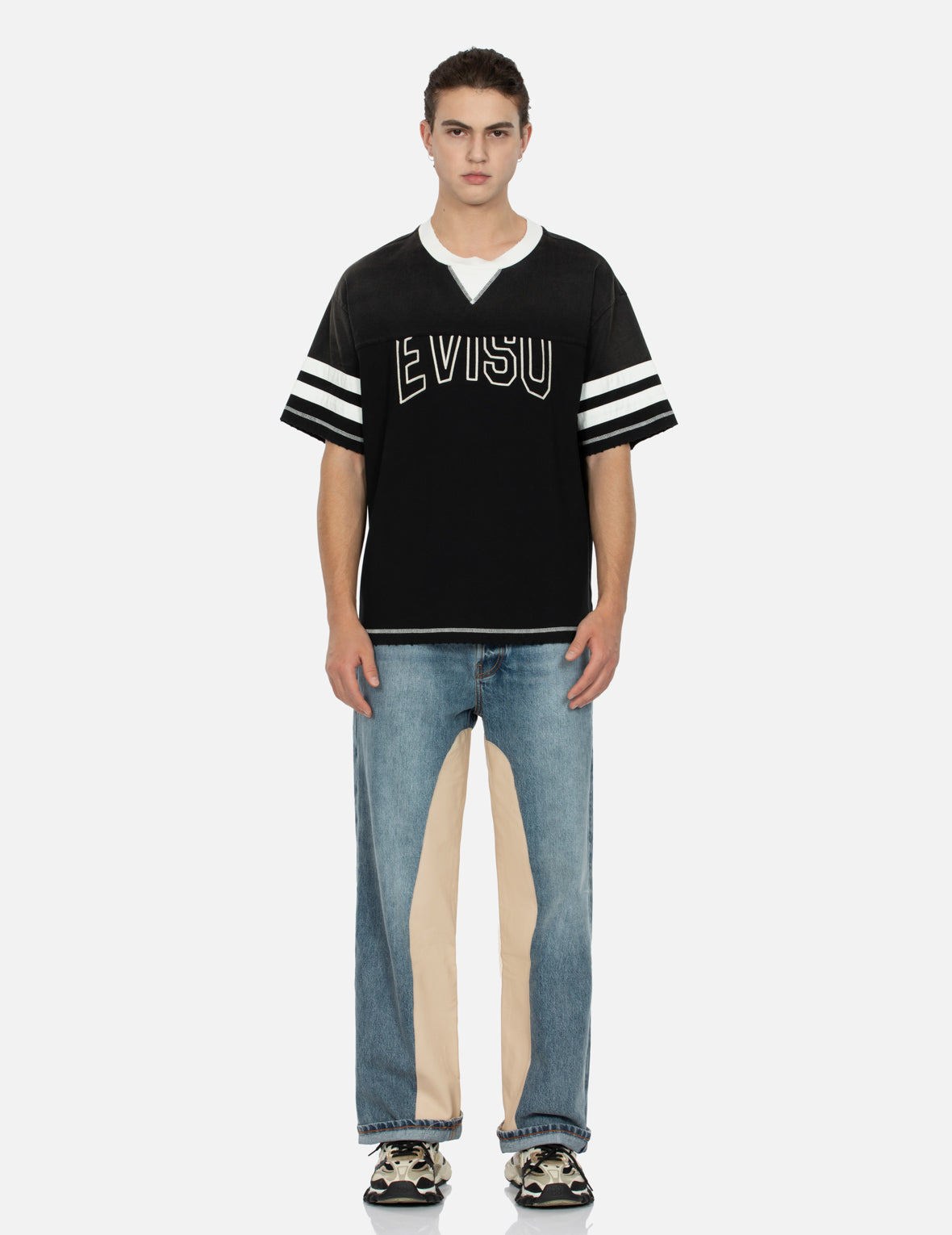 Logo Embroidery Paneling Boxy T-shirt