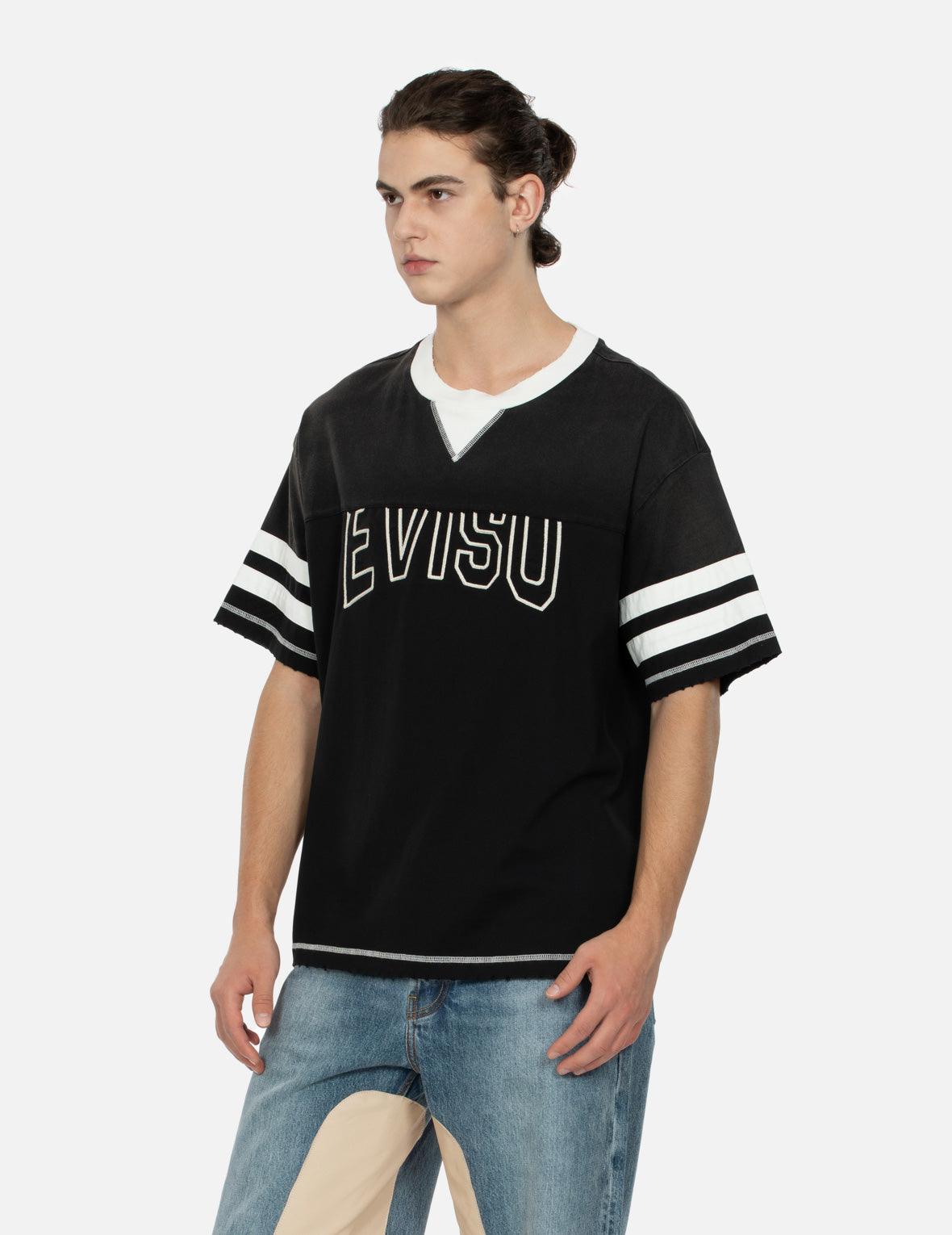 Logo Embroidery Paneling Boxy T-shirt