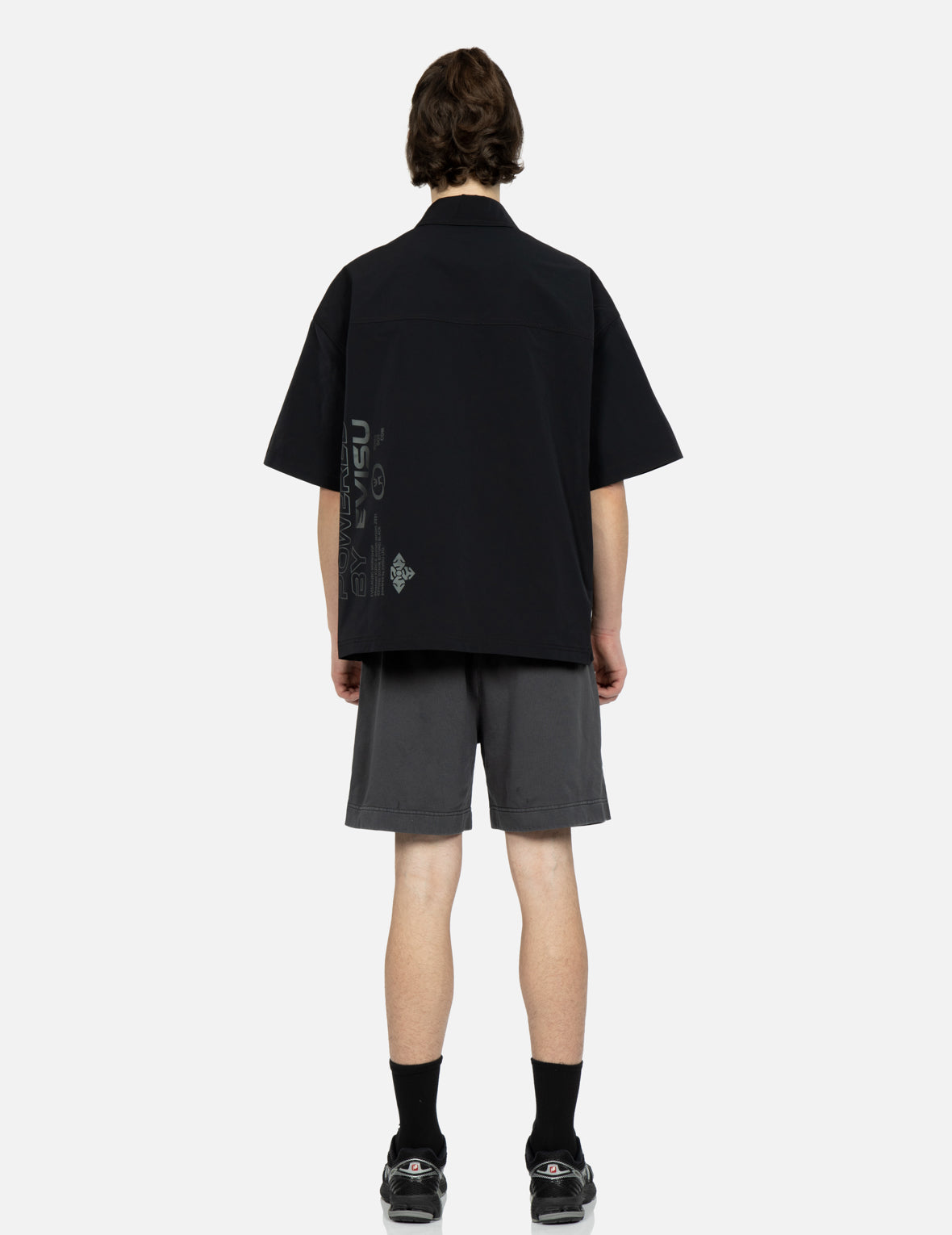 Seagull and Logo Embroidery Garment-dyed Sweat Shorts