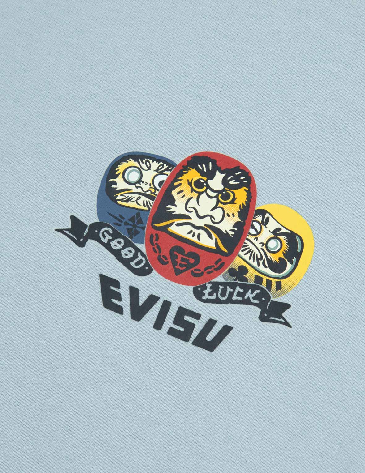Playful Daruma Print Regular Fit T-shirt – EVISU Playful Daruma Print Regular Fit T-shirt – EVISU