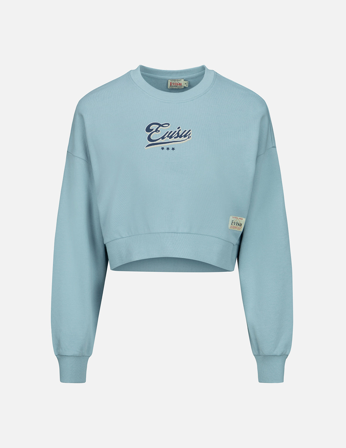 Logo and Godhead-pattern Seagull Embroidery Cropped Sweatshirt