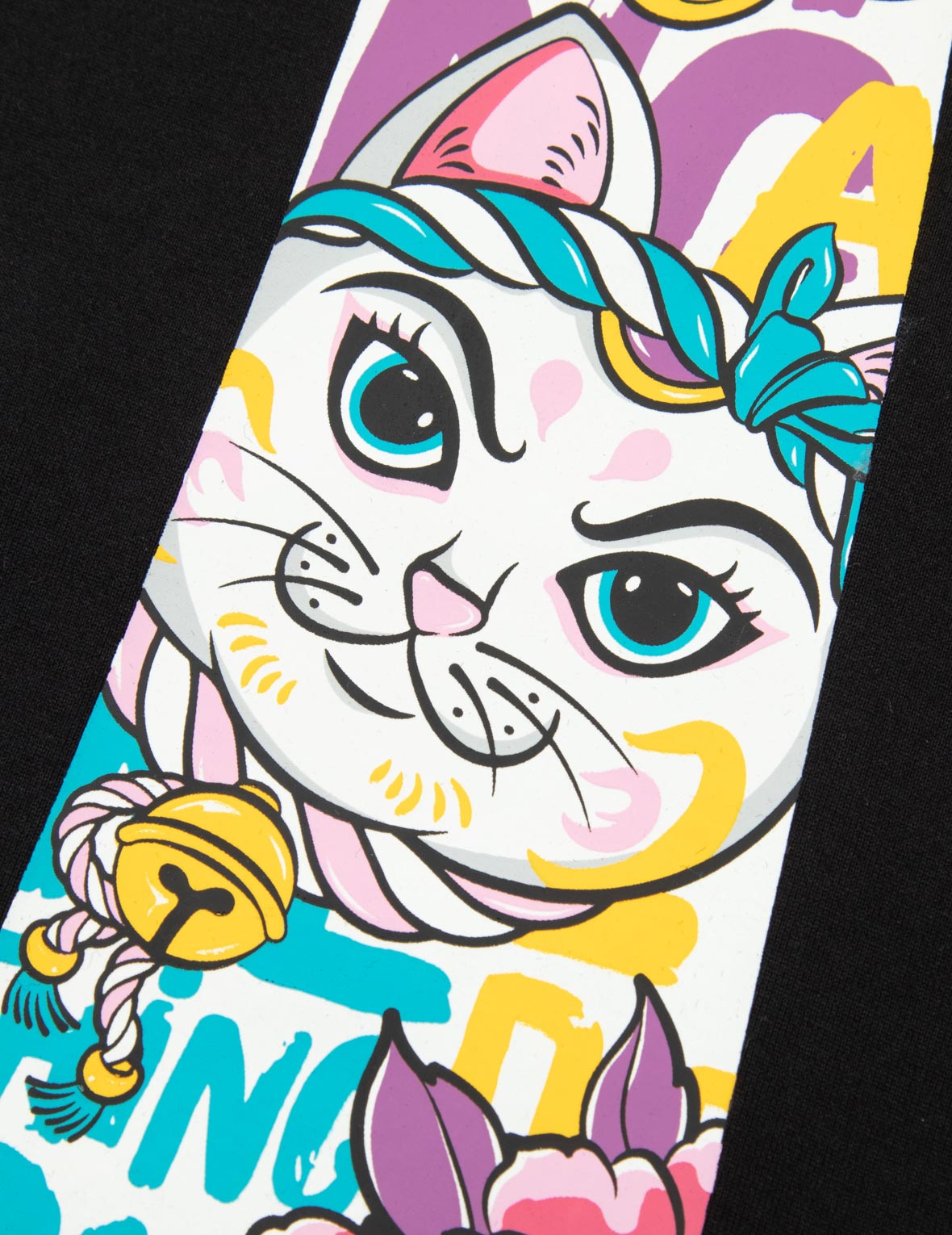 Daruma and Fortune Cat Print Daicock Oversized T-shirt